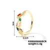 Fashion Copper Leaf Open Ring Adjustable Electroplated Natural Plant Style Ring For Women And Couples