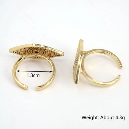 Fashion Copper Micro-Inlaid Zircon Devil'S Eye Ring Female Opening Personality Ring