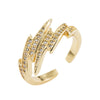 Fashion Copper-Plated 18k Gold Micro-Set Zircon Geometric Tail Ring