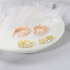 Fashion Copper Zircon Round Stud Earrings With Full Diamond Look For Women Wholesale Jewelry