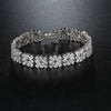 Fashion Copper Zirconia Flower Bracelet Full Zircon Casual Bracelet For Women And Couples