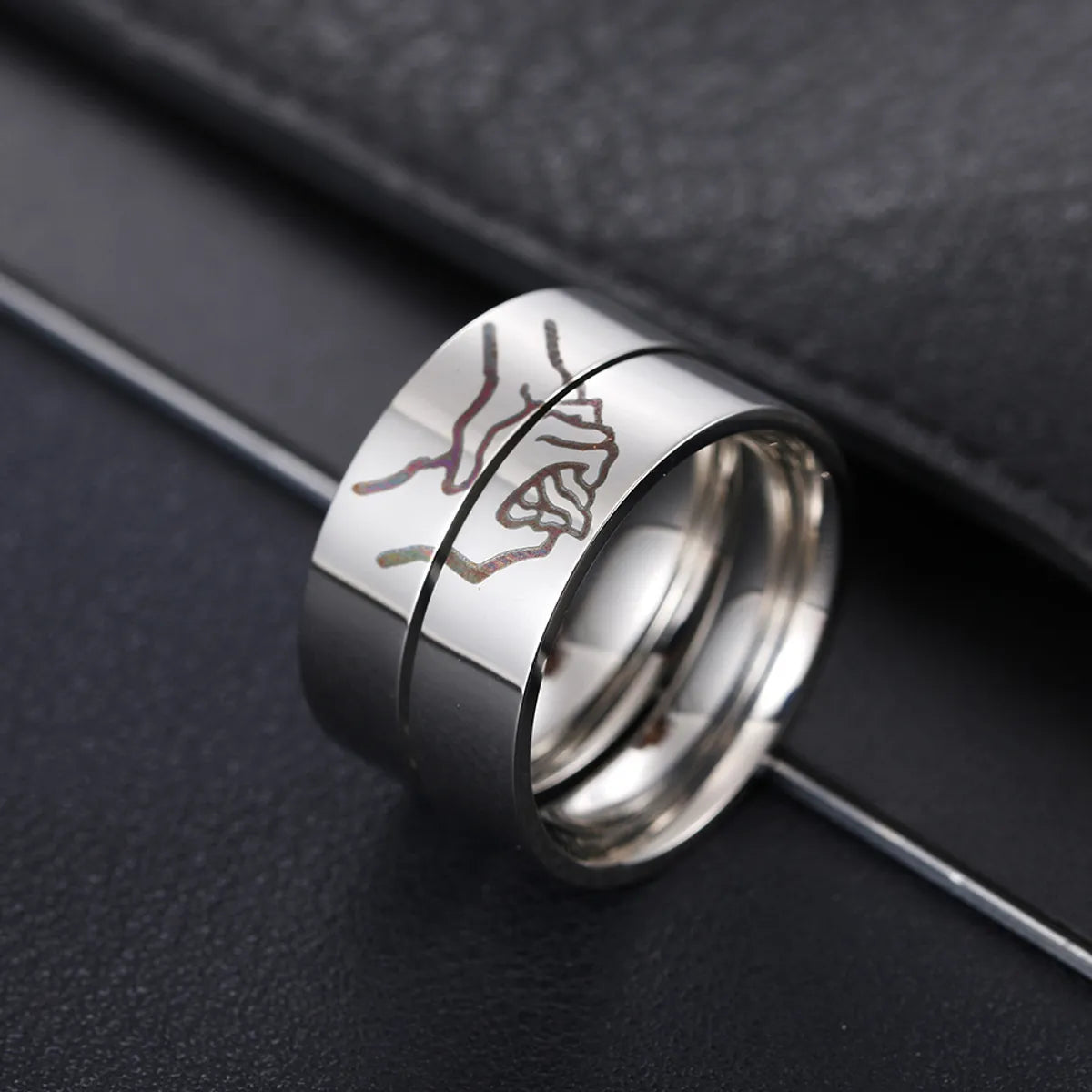 Fashion Couple Rings Heart Titanium Steel Ring