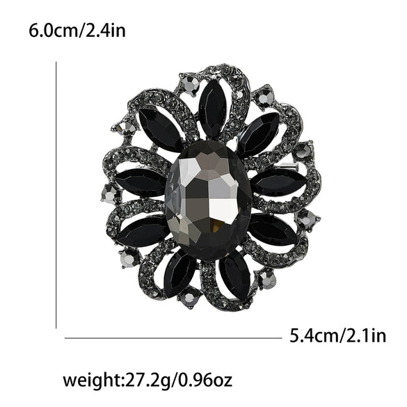 Fashion Creative Alloy Rhinestone Flower Brooch For Women's Clothing