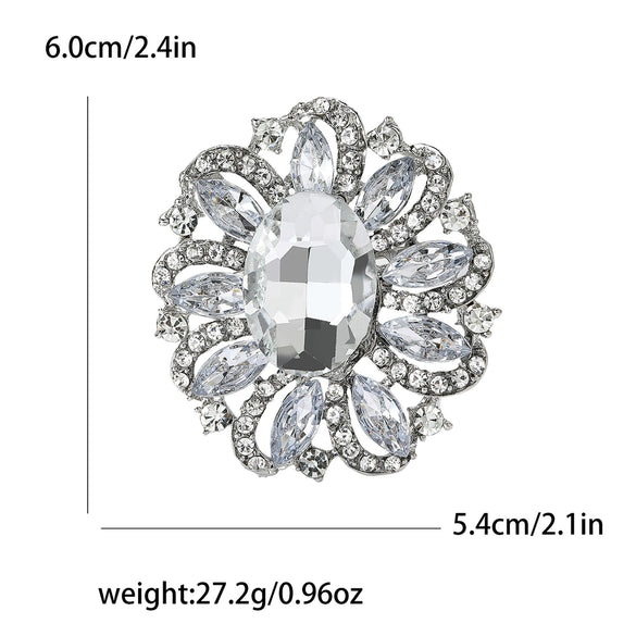 Fashion Creative Alloy Rhinestone Flower Brooch For Women's Clothing