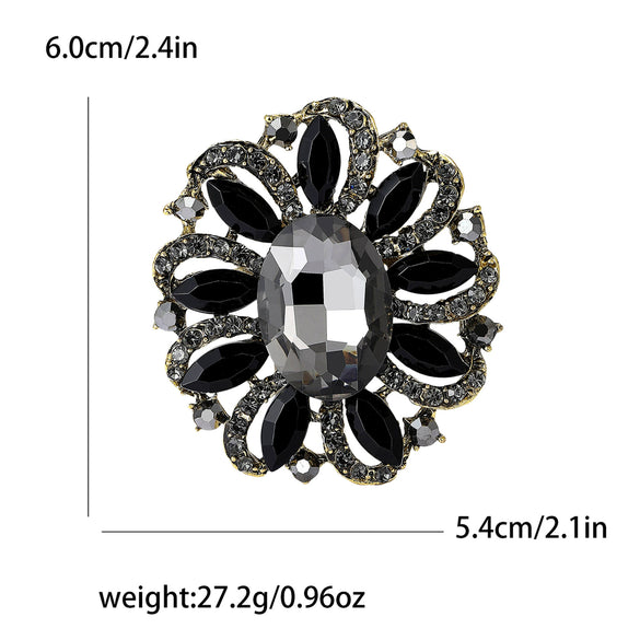 Fashion Creative Alloy Rhinestone Flower Brooch For Women's Clothing