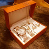 Fashion Creative Alloy Stainless Steel Round Watch And Bracelet Earrings Necklace Set For Female