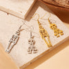 Fashion Creative Asymmetrical Zombie Stainless Steel Pendant Jewelry Earrings With Electroplating For Women