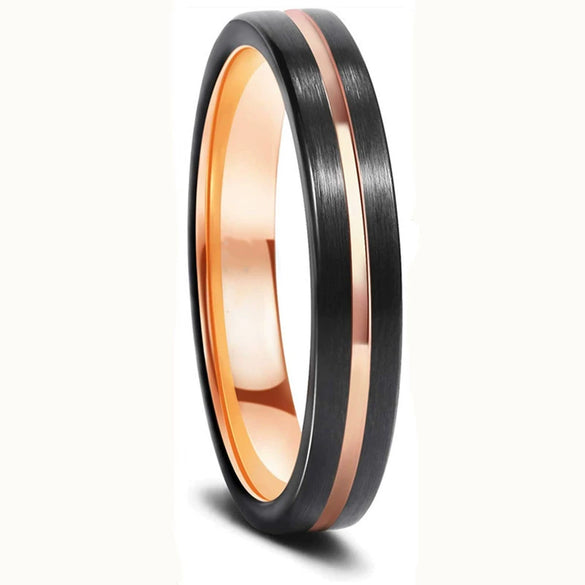 Fashion Creative Black Surface Electroplating Twocolor Stainless Steel Ring