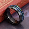 Fashion Creative Black Threegroove Sticker Stainless Steel Ring