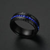 Fashion Creative Black Wheel Blue Diamond Ring Stainless Steel Jewelry