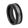 Fashion Creative Black White Ribbon Stainless Steel Ring