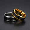 Fashion Creative Carbon Fiber Patch Stainless Steel Ring