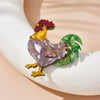 Fashion Creative Cartoon Contrast Color Cock Acrylic Animal Brooch With Zodiac Printing