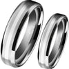 Fashion Creative Couple Ring Silver Beveled Stainless Steel Ring