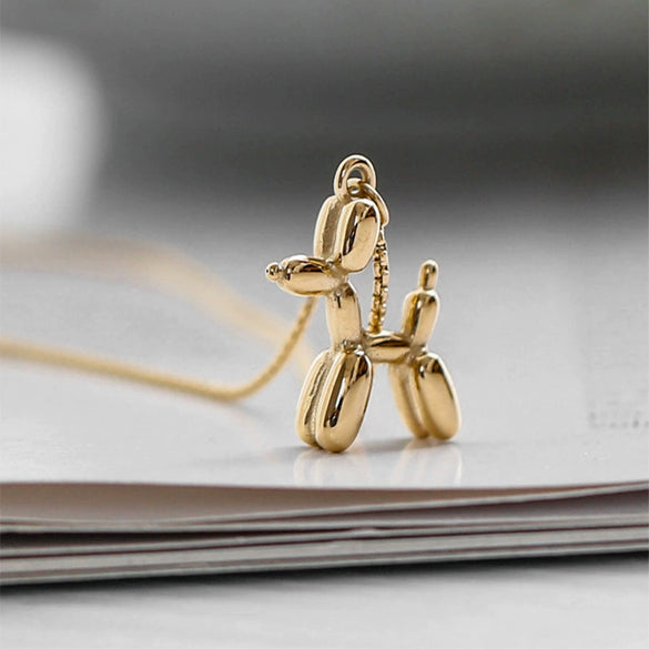 Fashion Creative Dog Long Woolen Chain Hip Hop Titanium Steel Necklace With Electroplating For Women