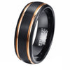 Fashion Creative Double Groove Black Gold Ring Made Of Stainless Steel