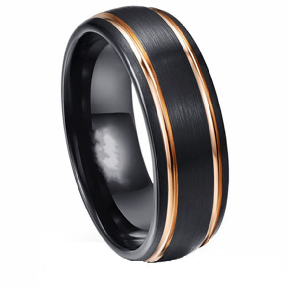 Fashion Creative Double Groove Stainless Steel Ring