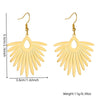 Fashion Creative Fan Shaped Gold Plated Stainless Steel Palm Tree Pendant Earrings For Women