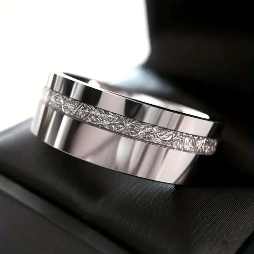 Fashion Creative Front Sticker Stainless Steel Ring In Genderless Style With Geometric Design
