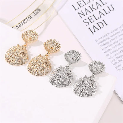 Fashion Creative Geometric Metal Star Shell Irregular Earrings Wholesale