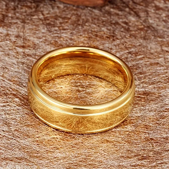Fashion Creative Gold Stainless Steel Ring With Geometric Style And Electroplating Treatment