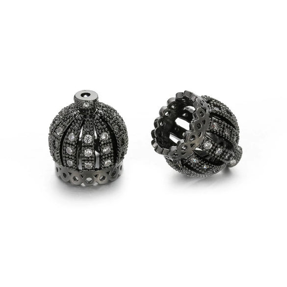 Fashion Creative Hollow Micro Inlaid Zircon Crown Jewelry Accessories Copper Electroplated