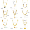 Fashion Creative Irregular Multi Layer Chain Square Pendant Titanium Steel Stacked Necklace With Electroplating
