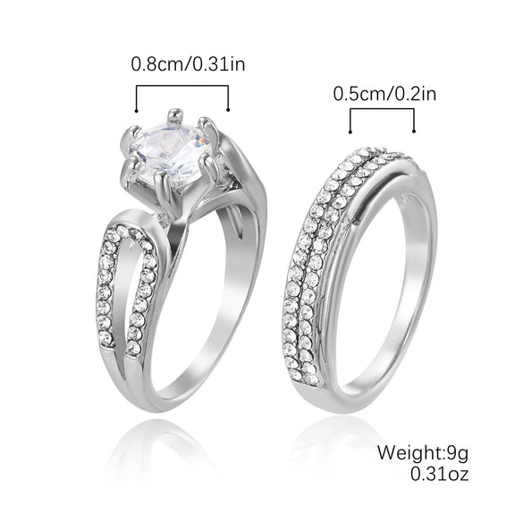 Fashion Creative Love Ring Zinc Alloy Heartshaped Inlaid Zircon For Women