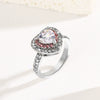 Fashion Creative Love Ring Zinc Alloy Heartshaped Inlaid Zircon For Women