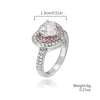 Fashion Creative Love Ring Zinc Alloy Heartshaped Inlaid Zircon For Women