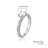 Fashion Creative Love Ring Zinc Alloy Heartshaped Inlaid Zircon For Women