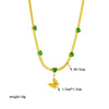 Fashion Creative Retro Frosted Threedimensional Butterfly Pendant Titanium Steel Necklace With Snake Bone Chain And Electroplating