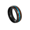 Fashion Creative Ring Jewelry Black Wood Grain Shell Stainless Steel