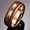 Fashion Creative Ring Jewelry Black Wood Grain Shell Stainless Steel