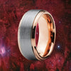 Fashion Creative Rose Gold Brushed Stainless Steel Ring