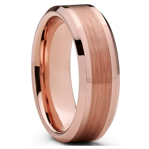 Fashion Creative Rose Gold Frosted Stainless Steel Ring