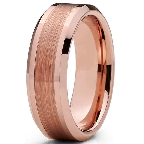 Fashion Creative Rose Gold Frosted Stainless Steel Ring