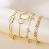 Fashion Creative Round Love Cross Alloy Vintage Diamond Electroplated Bracelet