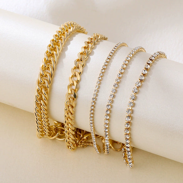 Fashion Creative Round Love Cross Alloy Vintage Diamond Electroplated Bracelet
