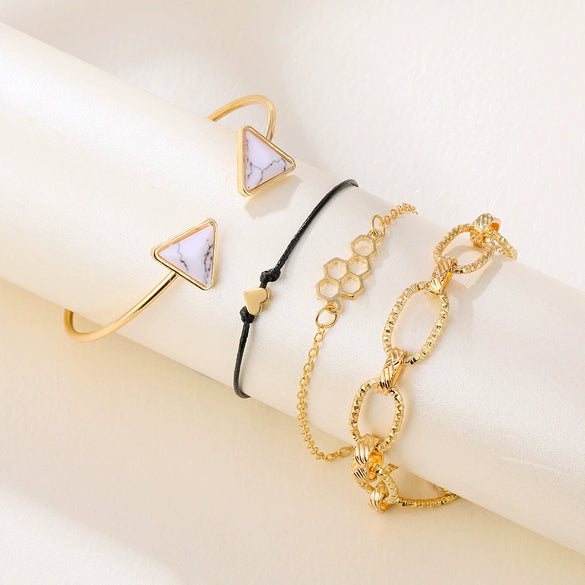 Fashion Creative Round Love Cross Alloy Vintage Diamond Electroplated Bracelet