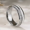 Fashion Creative Silver Double Slot Stainless Steel Ring Jewelry