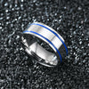 Fashion Creative Silver Flat Double Slot Stainless Steel Ring With Electroplating