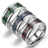 Fashion Creative Silver Flat Slotted Stainless Steel Ring With Geometric Shape And Electroplating