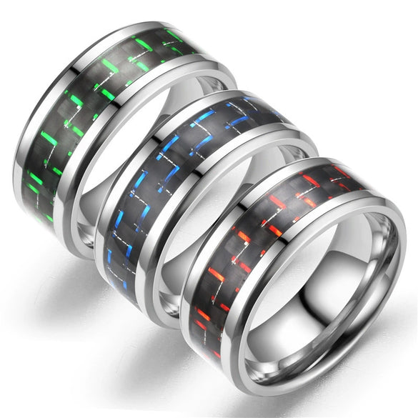 Fashion Creative Silver Flat Slotted Stainless Steel Ring With Geometric Shape And Electroplating
