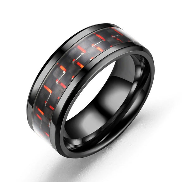 Fashion Creative Silver Flat Slotted Stainless Steel Ring With Geometric Shape And Electroplating