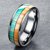 Fashion Creative Silver Green Emperor Stainless Steel Ring With Geometric Style And Electroplating Treatment