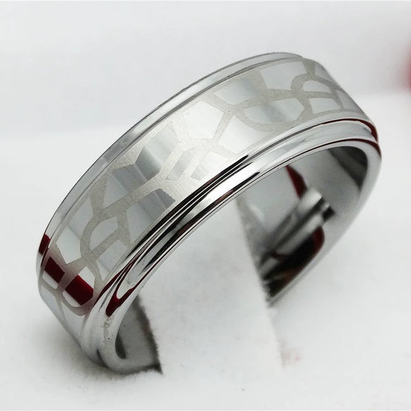 Fashion Creative Silver Pattern Stainless Steel Ring