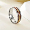 Fashion Creative Silver Wood Grain Arrow Geometric Stainless Steel Ring With Electroplating