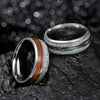 Fashion Creative Silver Wood Grain Stainless Steel Ring With Electroplating