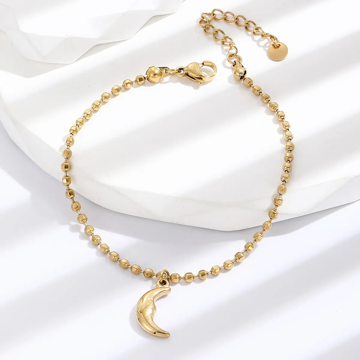 Fashion Creative Simple Moon Pendant Stainless Steel Bracelet